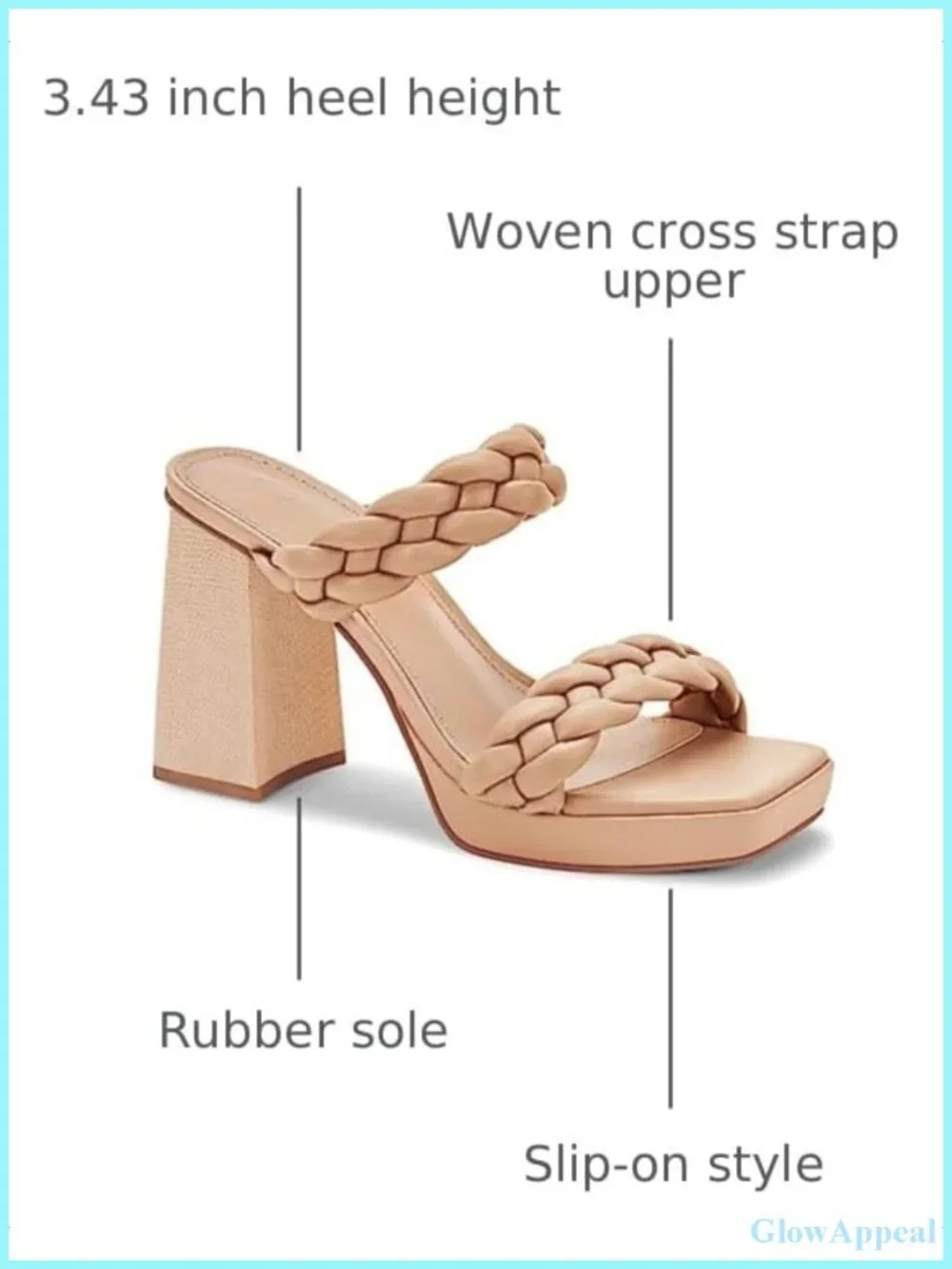 Women's Platform Braided Cross Strap Slip On Block Heel Sandals Party Dress